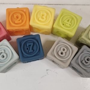 Soft blocks silicone stacking 1-9 multicolor baby toddler counting